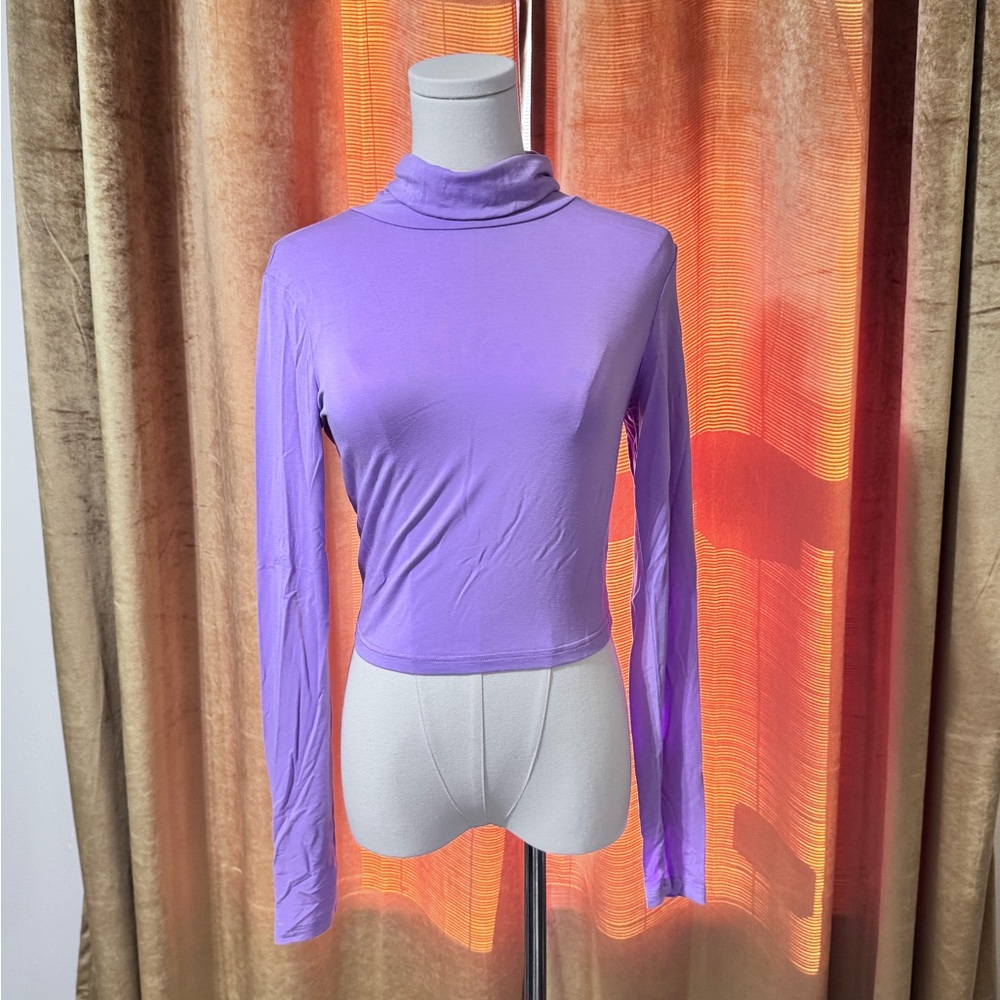 MS Basic Cropped Lightweight Turtleneck SZ MED‎